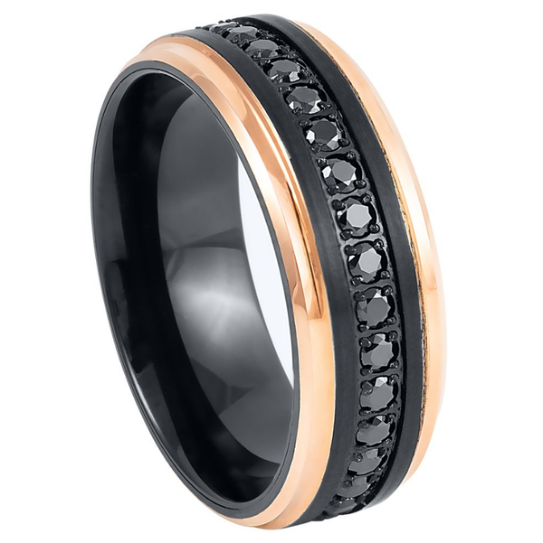 Two-Tone Black CZ Eternity Tungsten