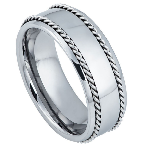 Double Rope Tungsten Band