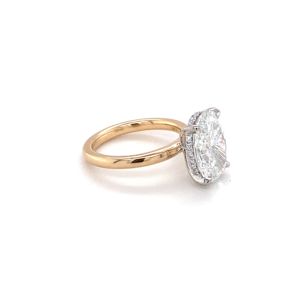 Two-Tone Oval  Hidden Halo Solitaire