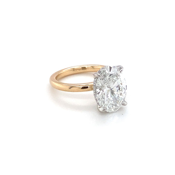 Two-Tone Oval  Hidden Halo Solitaire