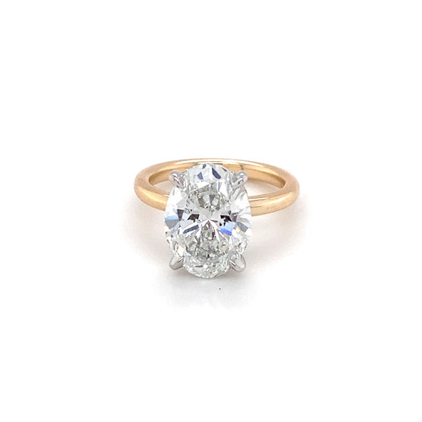 Two-Tone Oval  Hidden Halo Solitaire