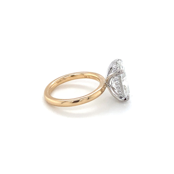 Two-Tone Oval  Hidden Halo Solitaire