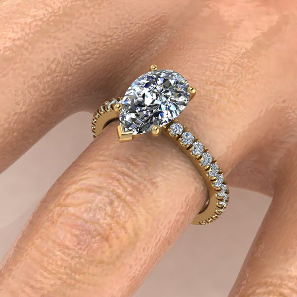 French Pave Large Halo Diamond Ring 1.74 Cttw 325A